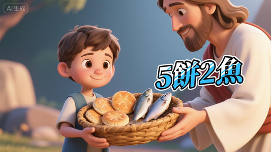 【MP3+6張圖】《祢使我手中不夠的變成夠》全套珍藏組｜五餅二魚插畫【豐盛神蹟】